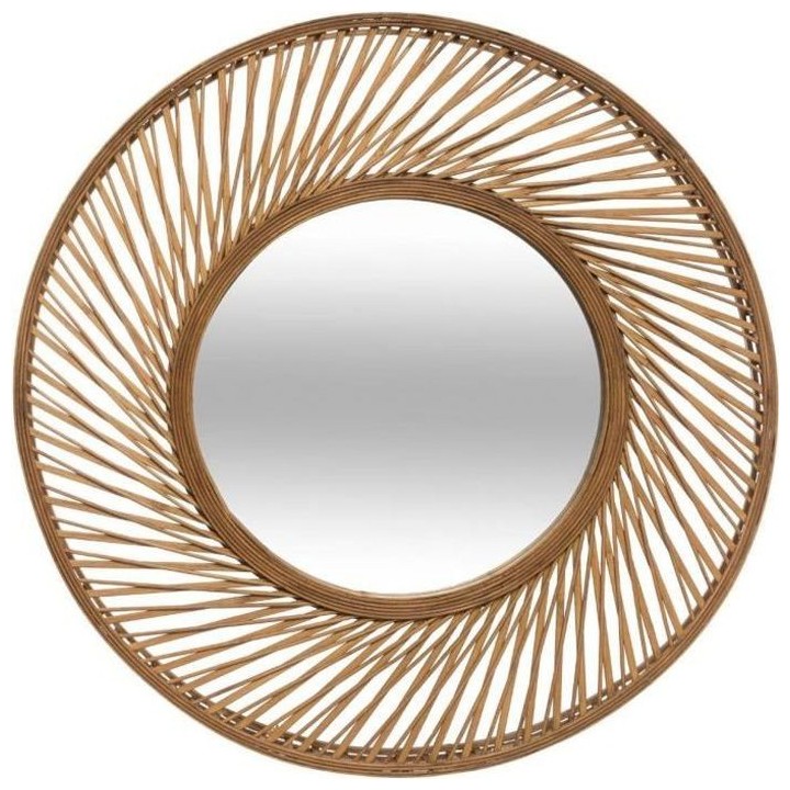 Miroir spirale en bambou - Ø 72 cm