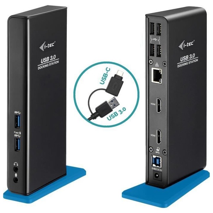 i-tec - USB 3.0/USB-C Station d'accueil Universelle pour Ordinateur Po
