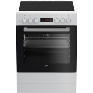 Cuisiniere BEKO - FSE67300WCS - 60 cm - 4 Vitrocéramiques - Porte ple