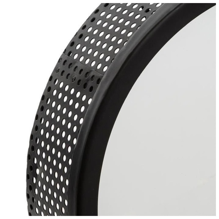 Lot de 3 miroir perforé Mona Verre et fer - D. 30 x P. 6,2 cm - Noir