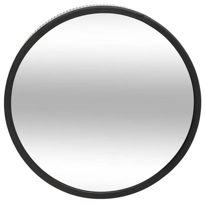 Lot de 3 miroir perforé Mona Verre et fer - D. 30 x P. 6,2 cm - Noir