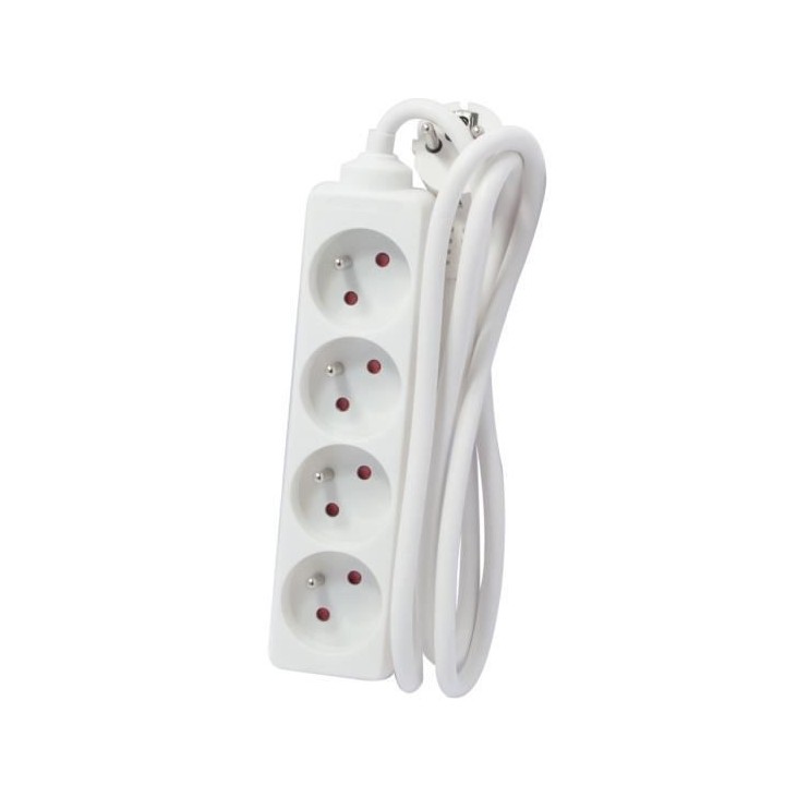 CHACON Bloc multiprise 4 prises 16A 3m blanc