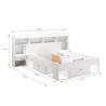 CHICAGO Ensemble lit adulte 140 x 190/200 cm + Tete de lit avec rangement et liseuses LED - Décor blanc mat