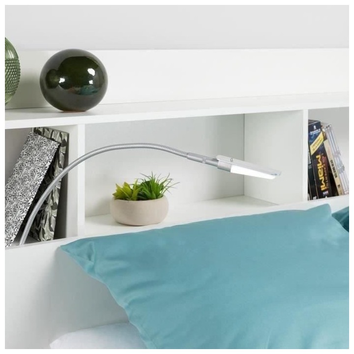 CHICAGO Ensemble lit adulte 140 x 190/200 cm + Tete de lit avec rangem