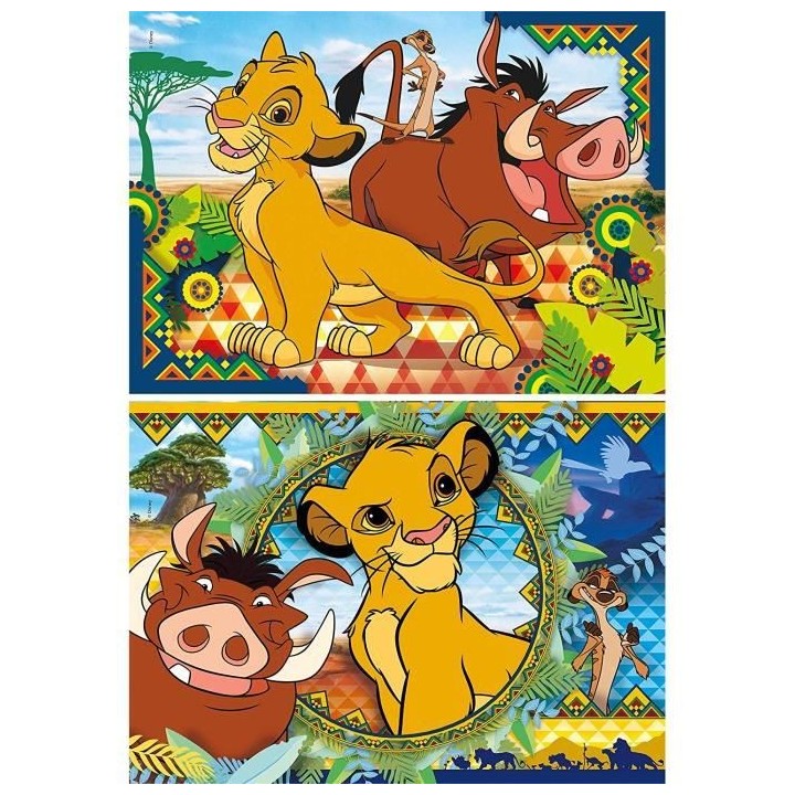 Clementoni Supercolor Puzzle-Lion King-2 x 60 piéces-Disney, , Multic