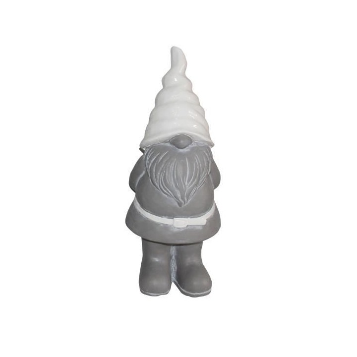 HOMEA Nain déco en céramique 11,6x11,6xH31,2 cm blanc