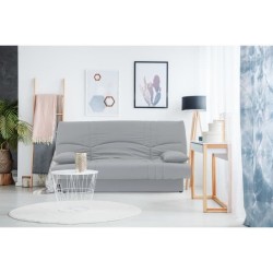 Banquette clic clac 3 places - Tissu gris clair - Style Contemporain - L 190 x P92 cm - DREAM