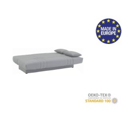 Banquette clic clac 3 places - Tissu gris clair - Style Contemporain - L 190 x P92 cm - DREAM