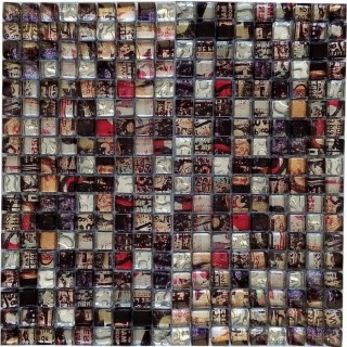 Mosaique en pate de verre et carrelage Mix 30 x 30 cm - Multicouleur