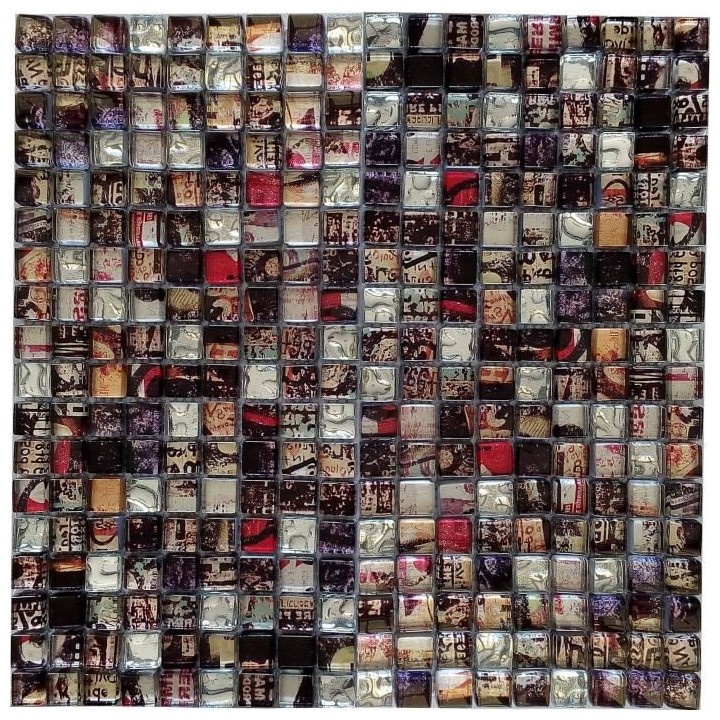 Mosaique en pate de verre et carrelage Mix 30 x 30 cm - Multicouleur