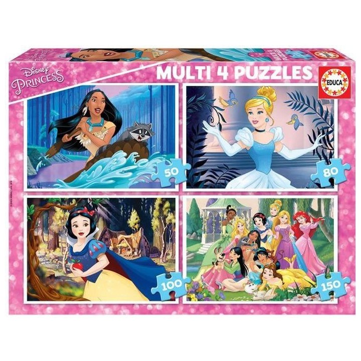 DISNEY PRINCESSES Puzzles Multi 4 En 1 Disney Princesses