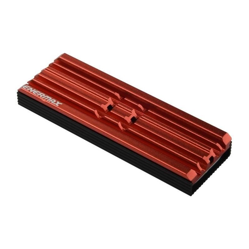 Radiateur Refroidisseur - ENERMAX - ESC001 - Chipset Fin pour SSD M2 2280 avec 4 Tampons Silicone Dissipateur Thermique - Rouge