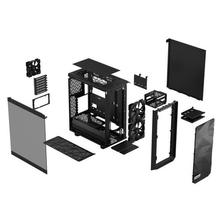 Boîtier PC - FRACTAL DESIGN - Meshify 2 Compact - Lite Black TG Light