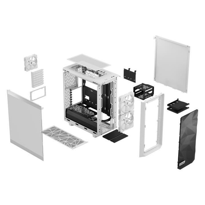 Boîtier PC - FRACTAL DESIGN - Meshify 2 Compact - Lite White TG Clear