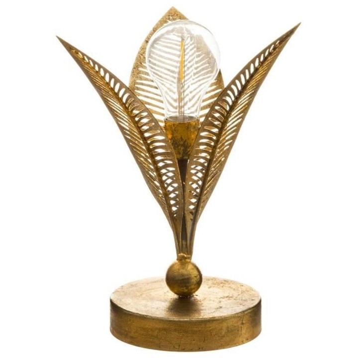 ATMOSPHERA Lampe LED Feuille Métal H25 cm - Doré