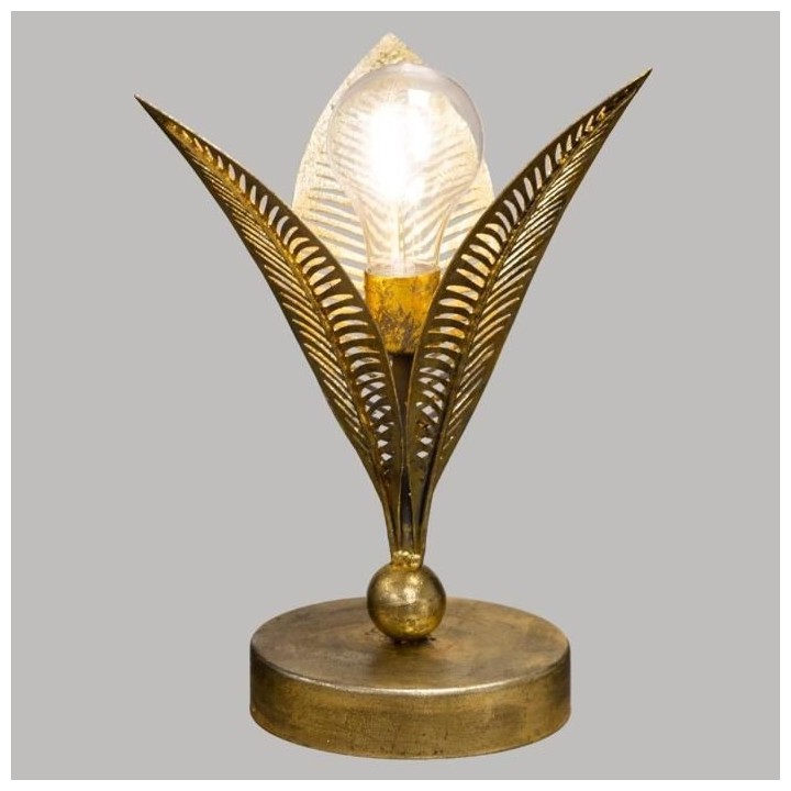 ATMOSPHERA Lampe LED Feuille Métal H25 cm - Doré