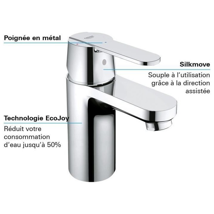 GROHE Mitigeur monocommande Lavabo Taille S Get Chromé 23586000