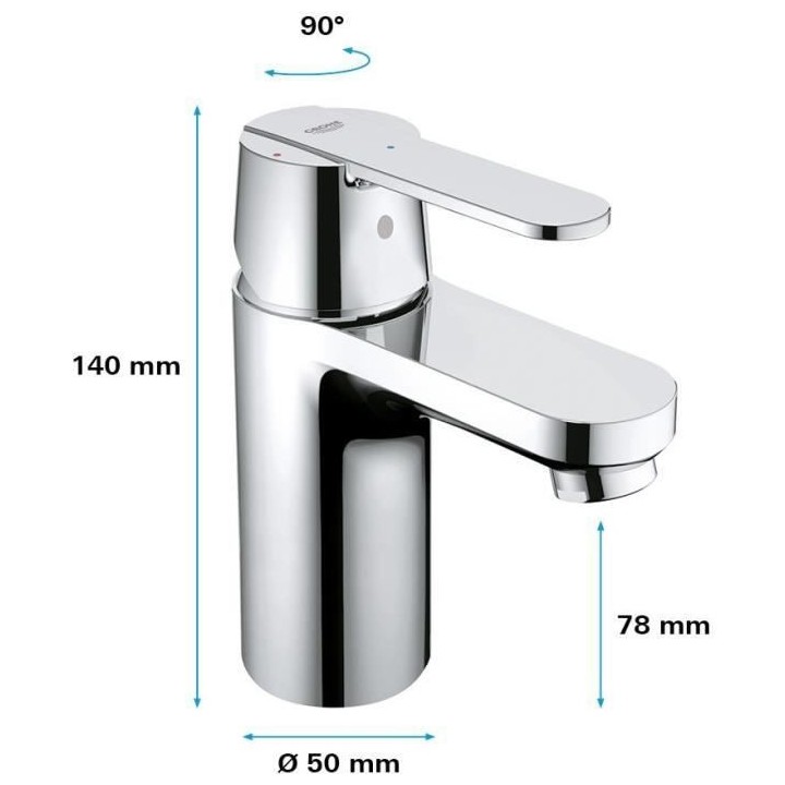 GROHE Mitigeur monocommande Lavabo Taille S Get Chromé 23586000