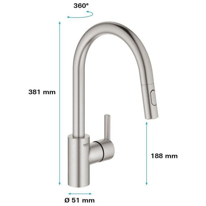 GROHE - Mitigeur monocommande Evier