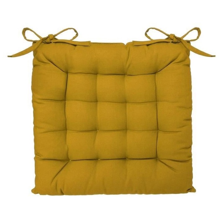 Galette de chaise - 38 x 38 cm - Ocre