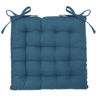 Galette de chaise - 38 x 38 cm - Bleu canard