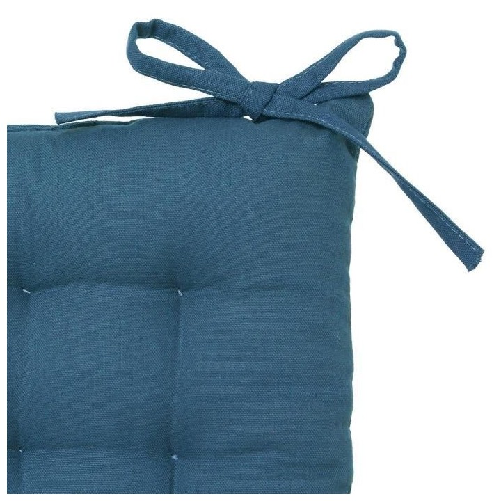 Galette de chaise - 38 x 38 cm - Bleu canard