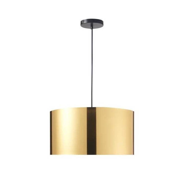 Suspension SHIRA - Tissu - Cylindrique - Doré - 40 x 25cm