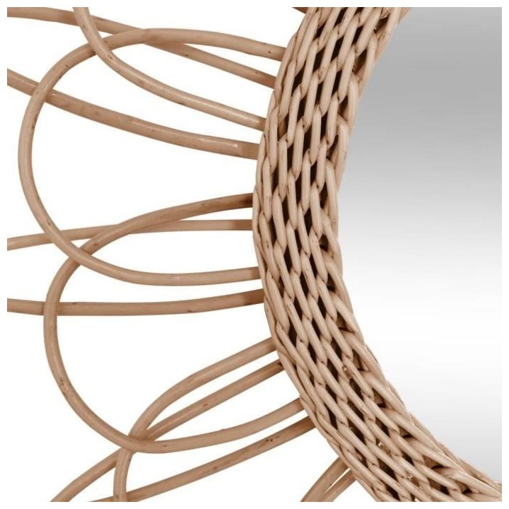 Miroir fleur en rotin - Ø 56 x Ep. 2,8 cm - Beige