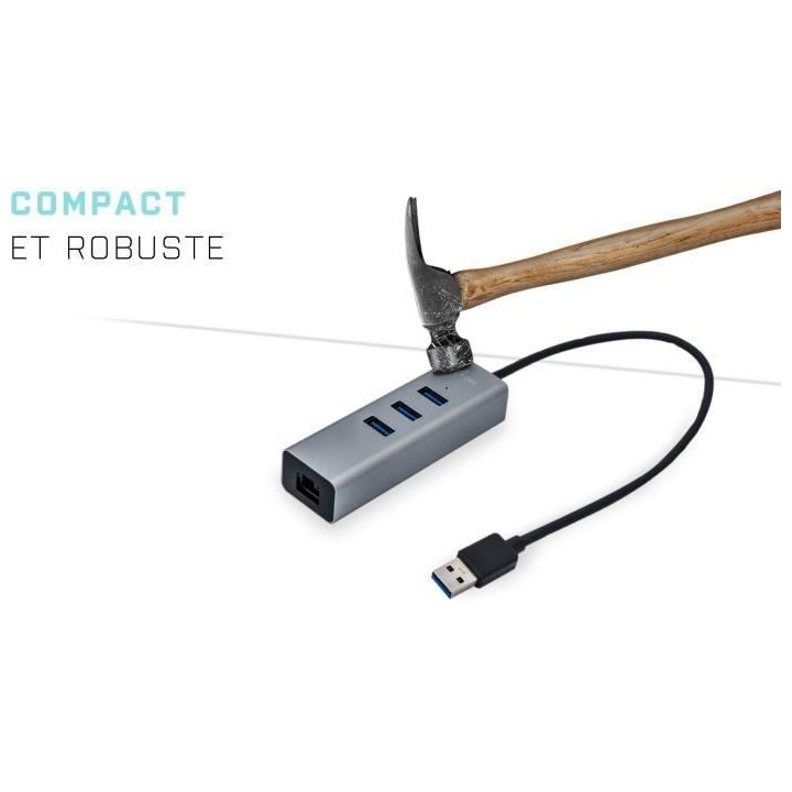 i-tec - USB 3.0 Métal 3-Port USB HUB avec Gigabit Ethernet