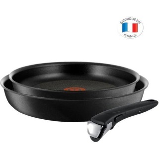 TEFAL L6509102 Ingenio Expertise Lot 2 poeles 22/26 cm + poignée, Ind