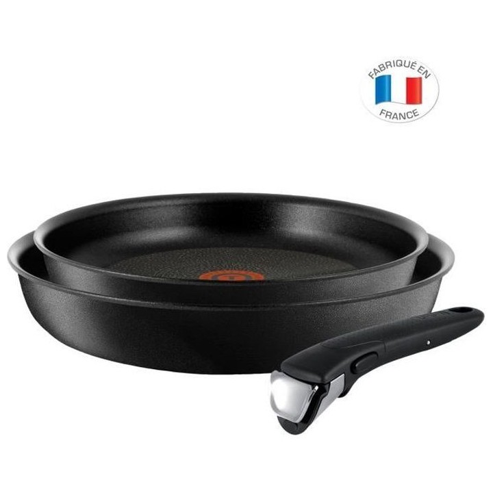 TEFAL L6509102 Ingenio Expertise Lot 2 poeles 22/26 cm + poignée, Ind