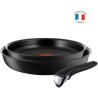 TEFAL L6509102 Ingenio Expertise Lot 2 poeles 22/26 cm + poignée, Induction + four, Revetement antiadhésif, Fabriqué en Franc