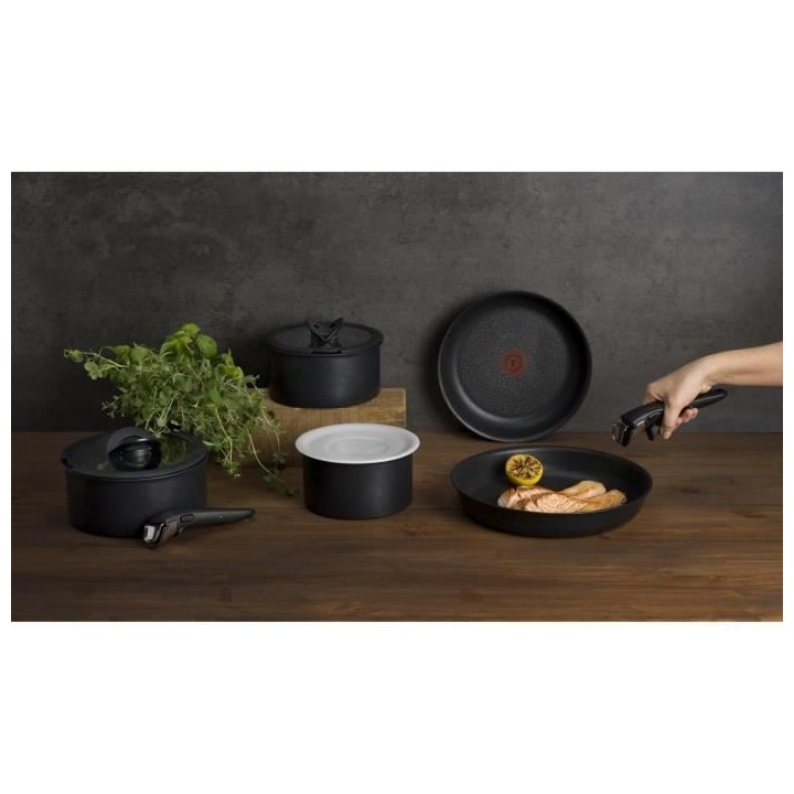 TEFAL L6509102 Ingenio Expertise Lot 2 poeles 22/26 cm + poignée, Ind