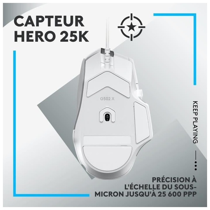 Logitech - G502 X Souris Gaming Filaire - LIGHTFORCE boutons primaires