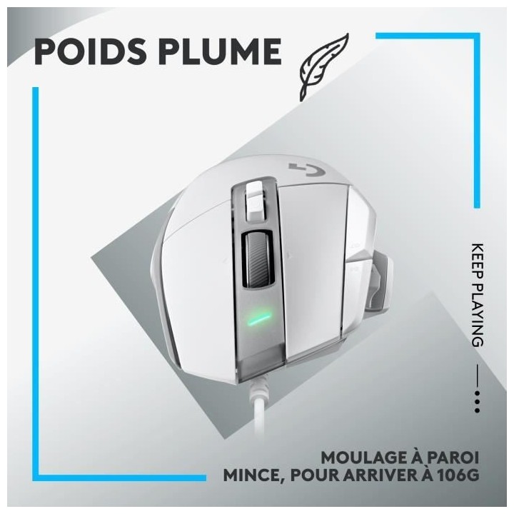 Logitech - G502 X Souris Gaming Filaire - LIGHTFORCE boutons primaires
