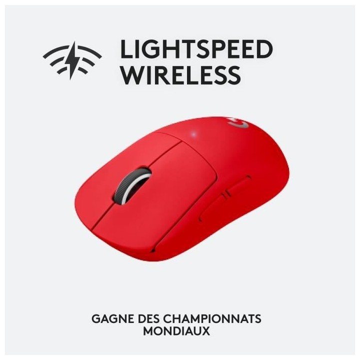 Souris Gamer droitier - Sans fil - LOGITECH G - Pro X Superlight - Rou