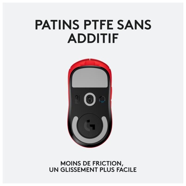 Souris Gamer droitier - Sans fil - LOGITECH G - Pro X Superlight - Rou