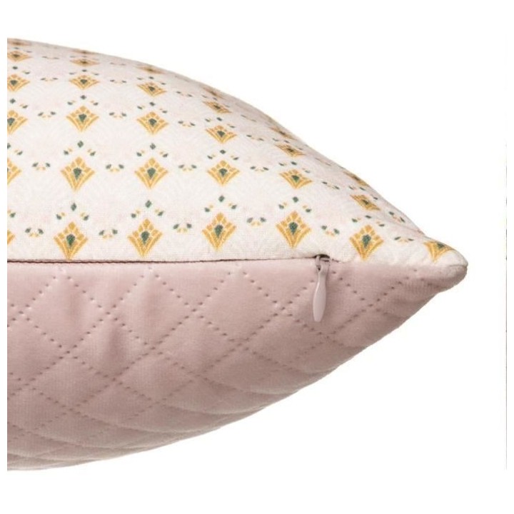 Coussin velours imprimé Dolce - 30 x 50 cm - Rose