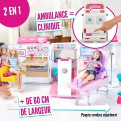 BARBIE - Véhicule Médical transformable en hôpital avec accessoires - Sons et Lumieres