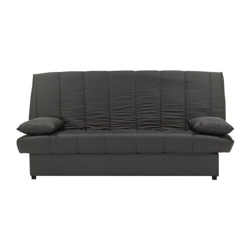 Banquette clic clac 3 places - Tissu anthracite - Style Contemporain - L 190 x P92 cm - MILA