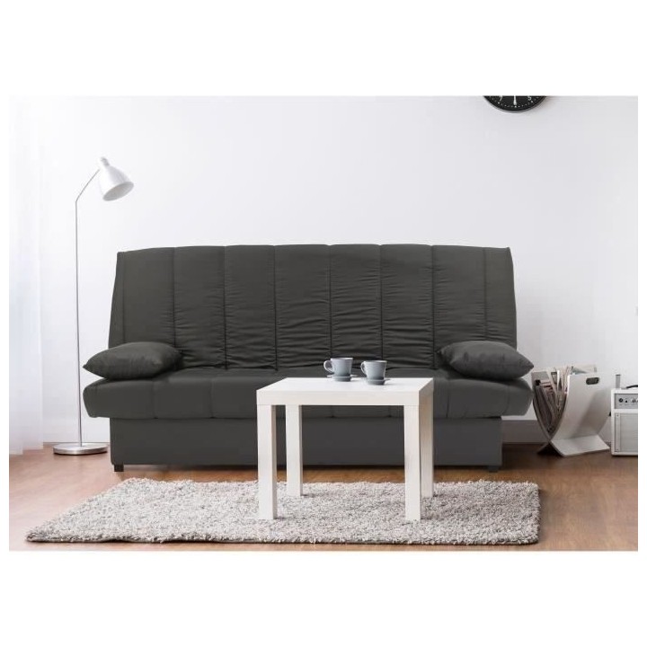 Banquette clic clac 3 places - Tissu anthracite - Style Contemporain -