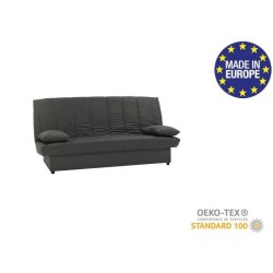 Banquette clic clac 3 places - Tissu anthracite - Style Contemporain - L 190 x P92 cm - MILA