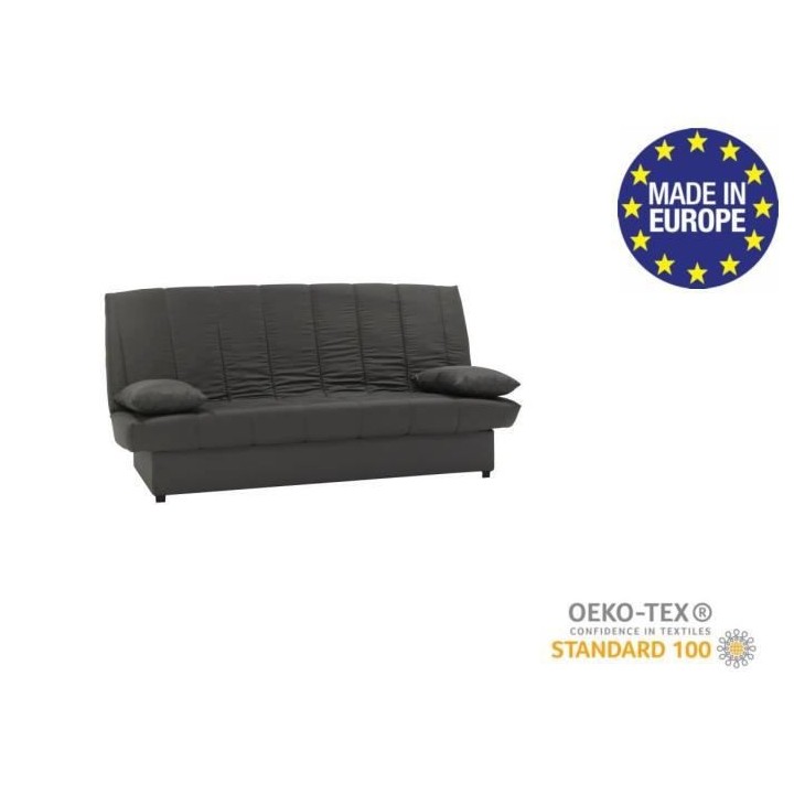 Banquette clic clac 3 places - Tissu anthracite - Style Contemporain -