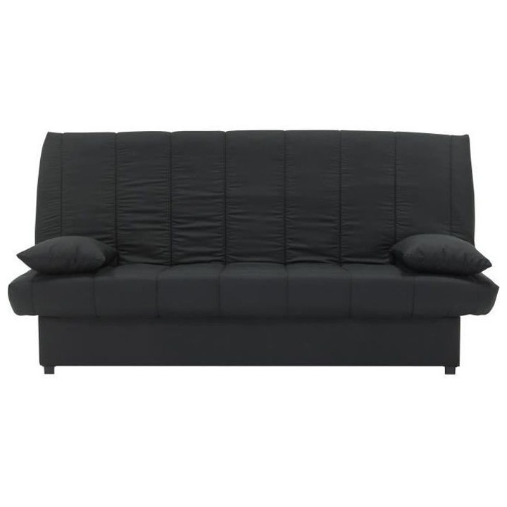 Banquette clic clac 3 places - Tissu noir - Style Contemporain - L 190