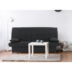 Banquette clic clac 3 places - Tissu noir - Style Contemporain - L 190 x P92 cm - MILA