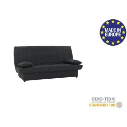 Banquette clic clac 3 places - Tissu noir - Style Contemporain - L 190 x P92 cm - MILA