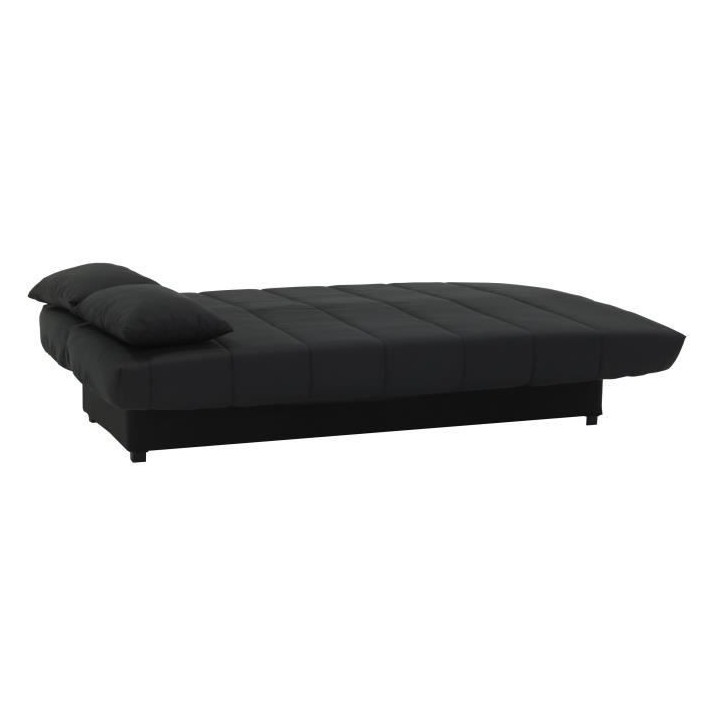 Banquette clic clac 3 places - Tissu noir - Style Contemporain - L 190
