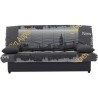 Banquette clic clac 3 places - Motif New York jaune - Style Contemporain - L 190 x P92 cm - MILA