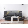 Banquette clic clac 3 places - Motif New York jaune - Style Contemporain - L 190 x P92 cm - MILA