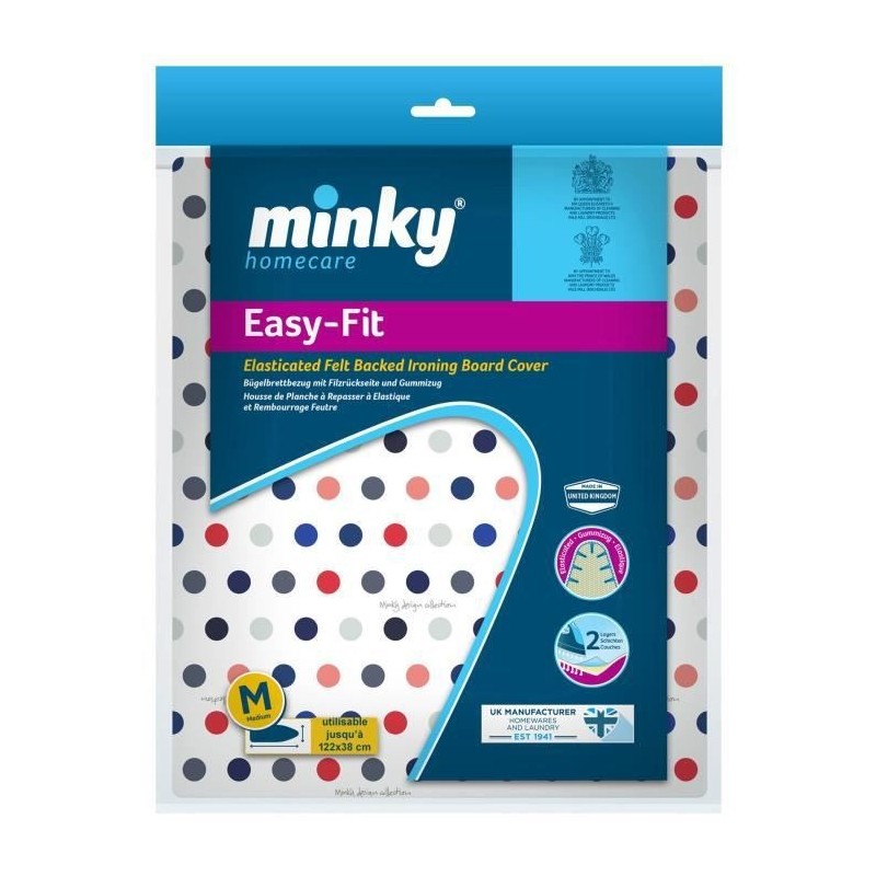 MINKY Housse de table a repasser easy-fit 122x38 cm